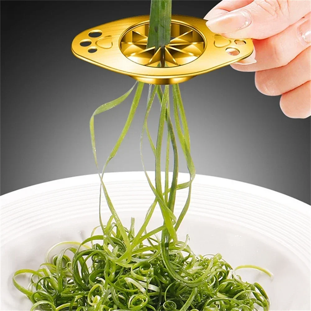 Stainless Steel Chopped Green Onion Cutter Vegetable Shred Cutter Kitchen Tool Itchen Supplies Gadget Multi-function Cutter