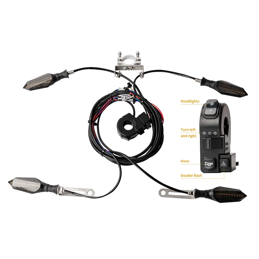 E Bike 48V 60V Electric Bicycle Waterproof Cable Light Set Front Rear Flashing Dynamic Turn Signals Scooter Accessories Light image 3