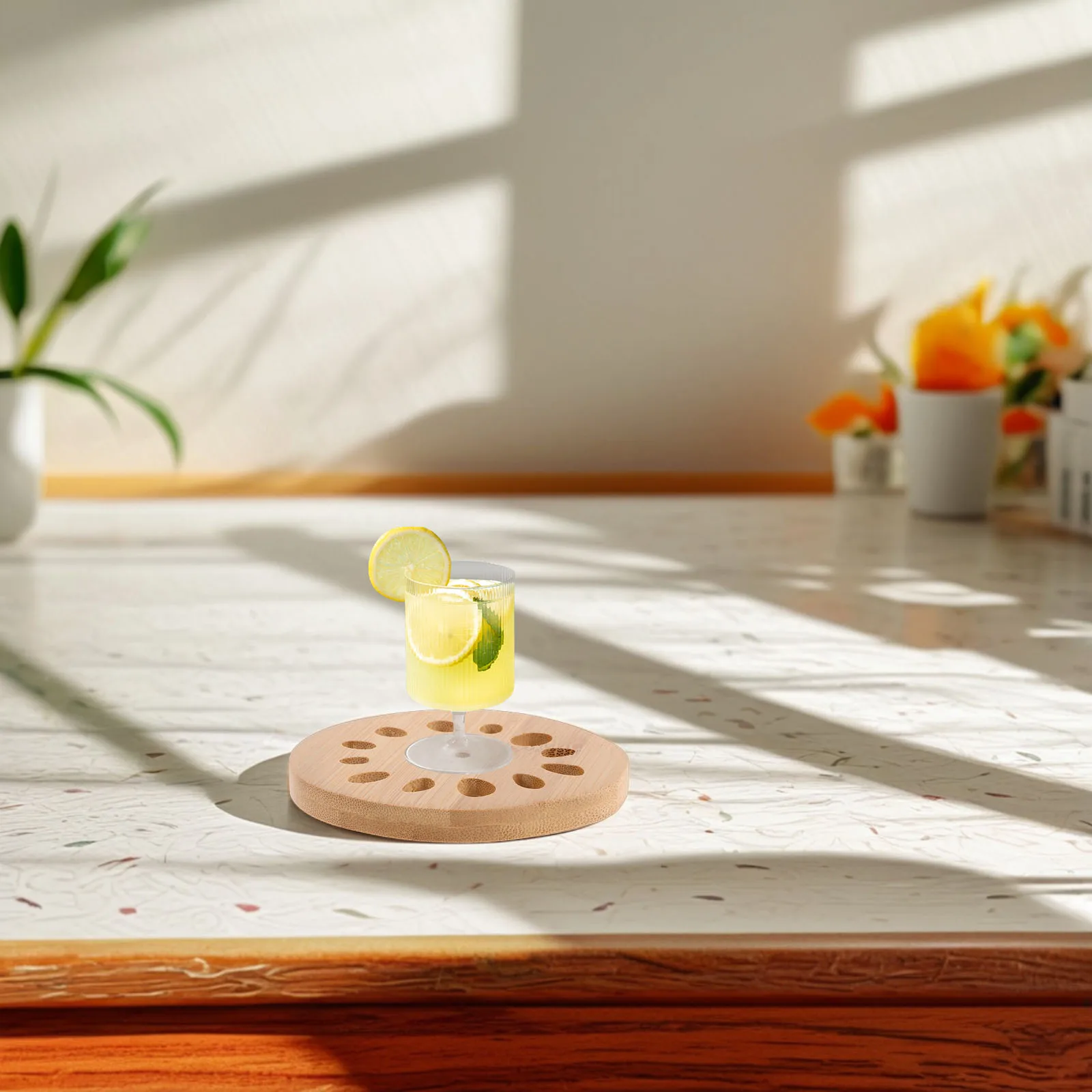 

1pcs Lotus Root Coaster Bamboo Holder Cup Coasters for Table Drinks Bottles Glasses Coffee Cushion Wooden Beverage Coaster Heat