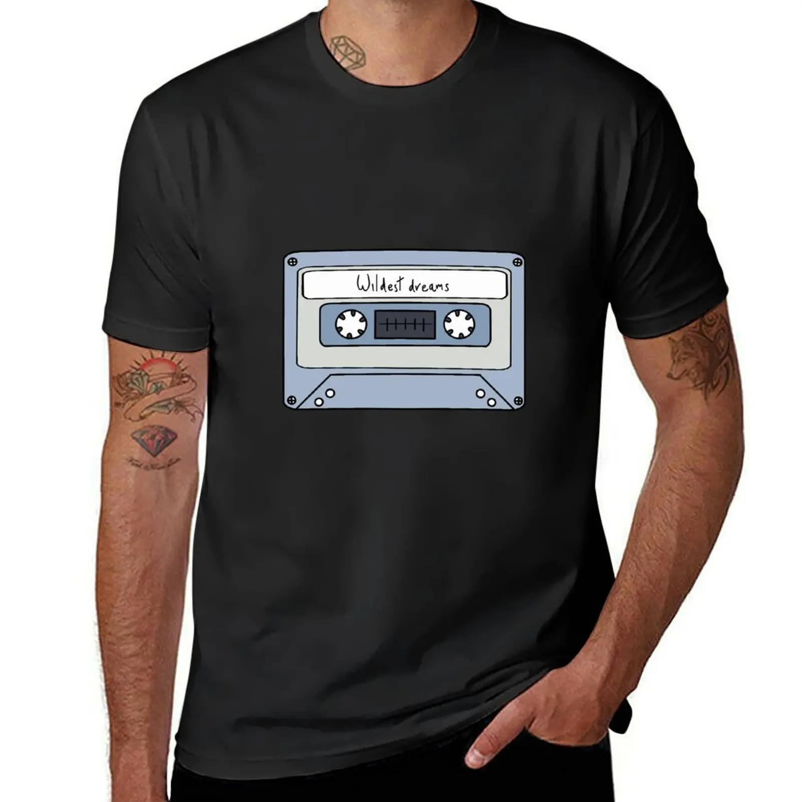 wildest dreams cassette T-shirt hippie clothes plus sizes vintage designer t shirt men