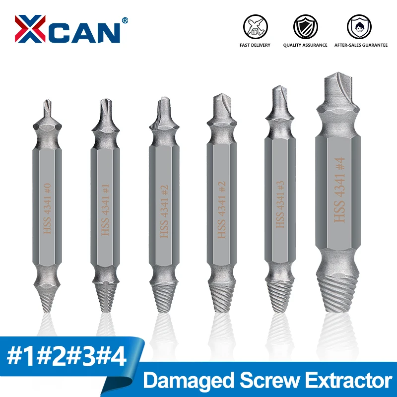 XCAN Damaged Screw Extractor Drill Bit Set Stripped Broken Screw Bolt Remover Extractor Easily Take Out Demolition Tools