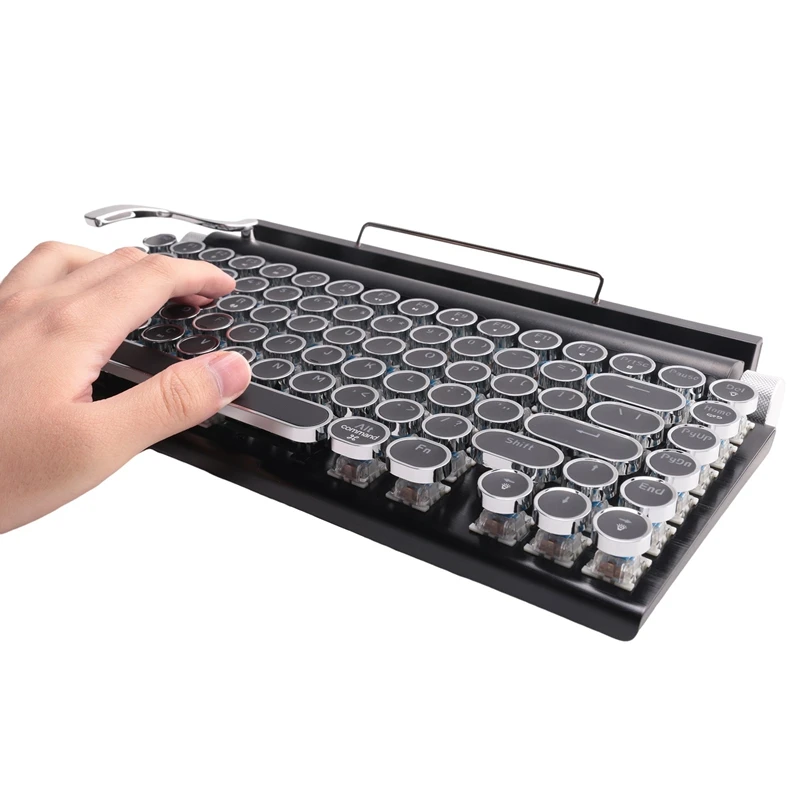 Teclado de máquina de escribir Retro, teclado inalámbrico Bluetooth, teclas Punk mecánicas USB para PC de escritorio/portátil/teléfono