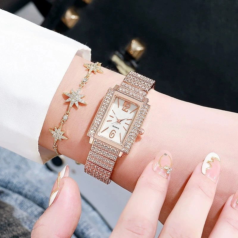 

New Fashion Luxury Woman Bracelet Watch Women Wristwatch Ladies Crystal High Quality Stainless Steel Quartz Watches Reloj Mujer