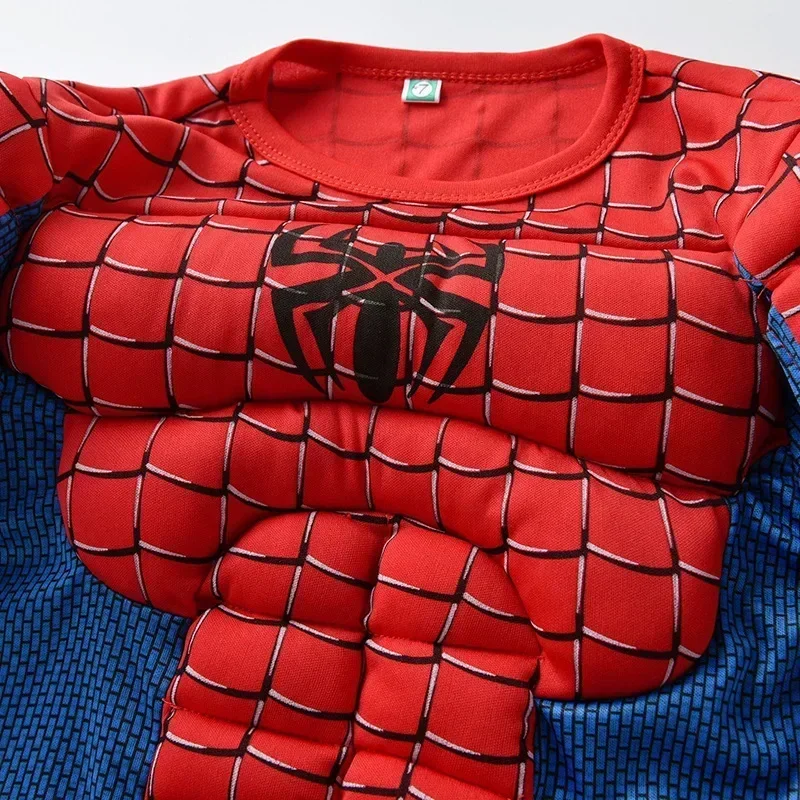 Cosplay Superhero Spiderman Captain America Cosplay Costume Boy Kids Clothes Hulk Muscle Suit Halloween Carnival Birthday Party
