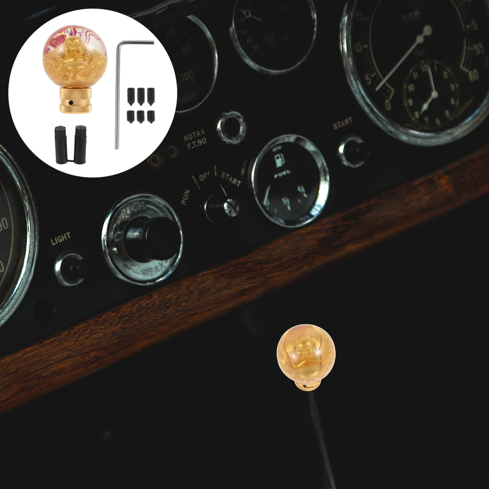 

Universal Manual Shift Knob Round Ball Gear Shifter Resin Car Handle Smooth Gear Changing Sturdy Classic Color Funny Design Car