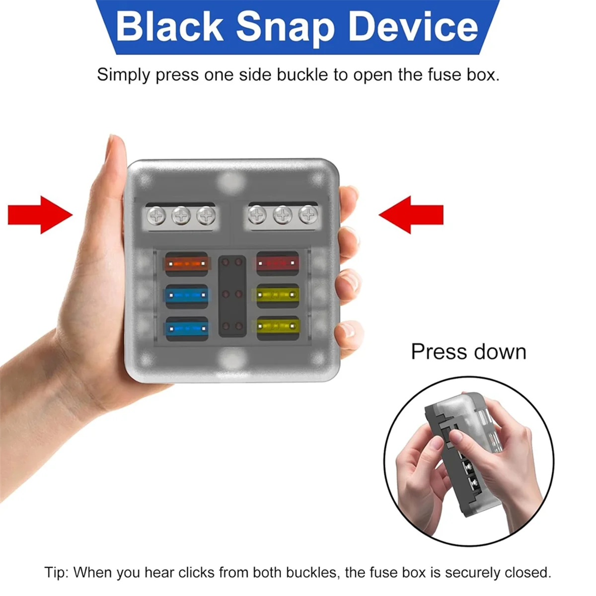 

AA25 6 Way Fuse Block Box 12V/24V DC, ATC/ATO Fuse Panel with LED Indicator for Marine Boat Automotive Motorcycle