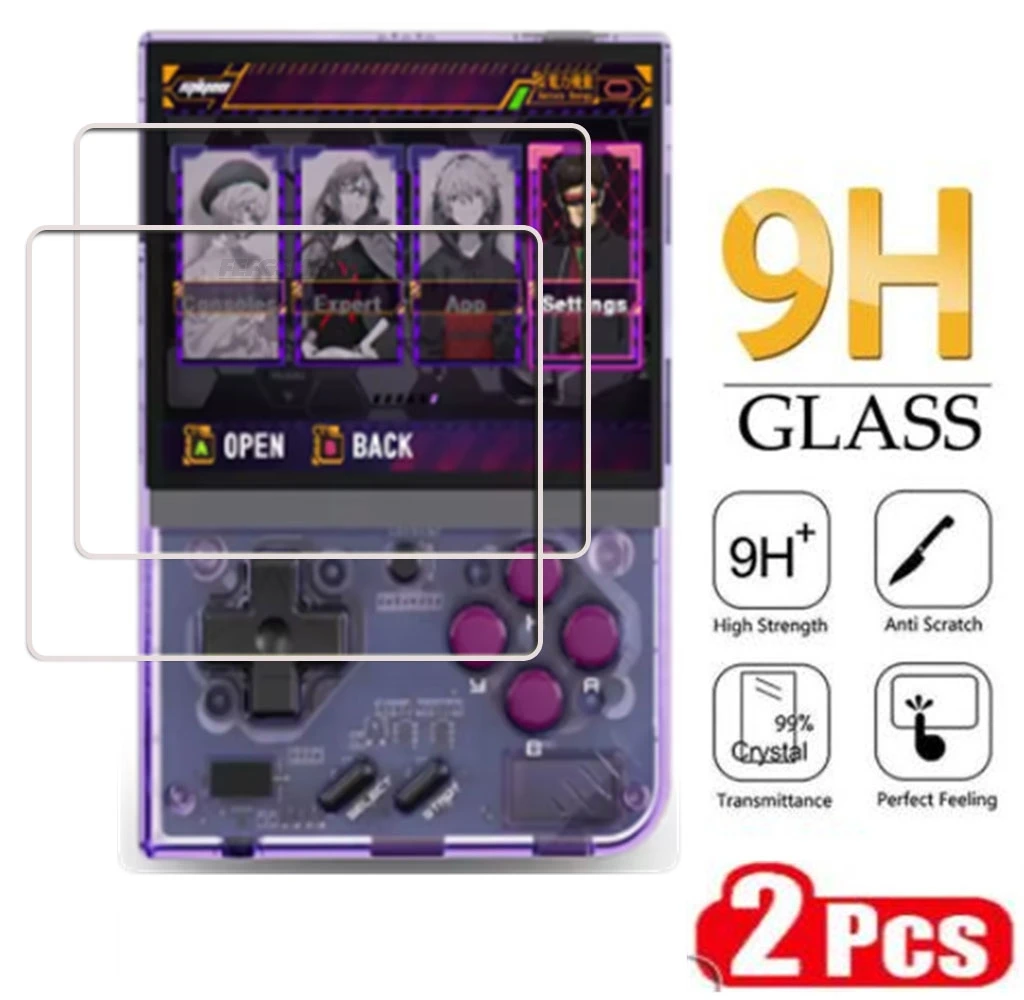 2PCS 9H HD Tempered Glass For MIYOO MINI V4 Retro Console MIYOOMINIV4 MINIV4 MIYOOMINI Plus MINIPlus Screen Protector Cover Film