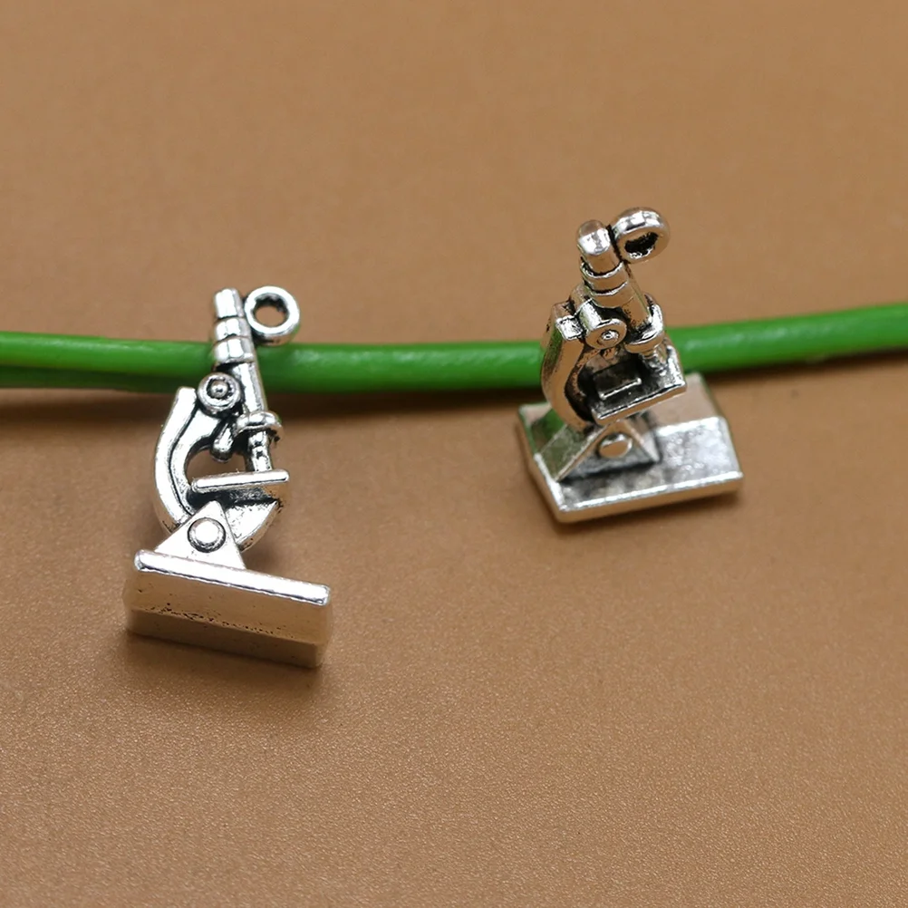 

20 шт., серебряный микроскоп, подвеска из сплава, подвески, аксессуары для самостоятельного изготовления ювелирных изделий для ожерелья, браслета, подвеска-подвеска