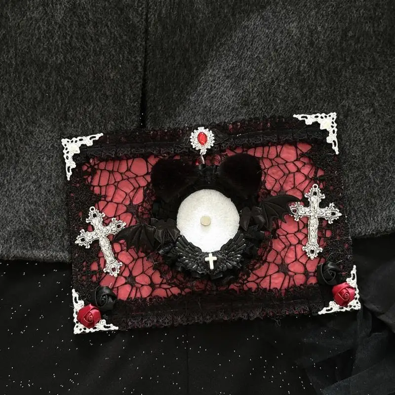 Gothic Lolita Black Red Rose Badge Display Board. Cosplay Ita Bag Accessories. Insert Organizer Board. Goods Display Decoration