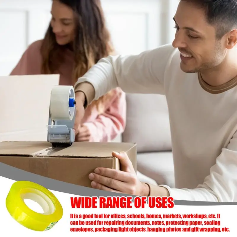 لفة إعادة تعبئة الشريط الشفاف ، اللزوجة العالية ، لفات عبوات الشريط القرطاسية ، شريط شفاف كريستال ، شريط شفاف للموزع ، 6 لفة