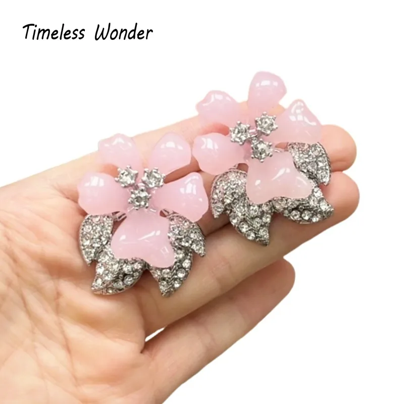 

Timeless Wonder Fancy Zircon Geo Resin Floral Stud Earrings for Women Designer Jewelry Runway Gift Brincos Sweet Korean Top 4451