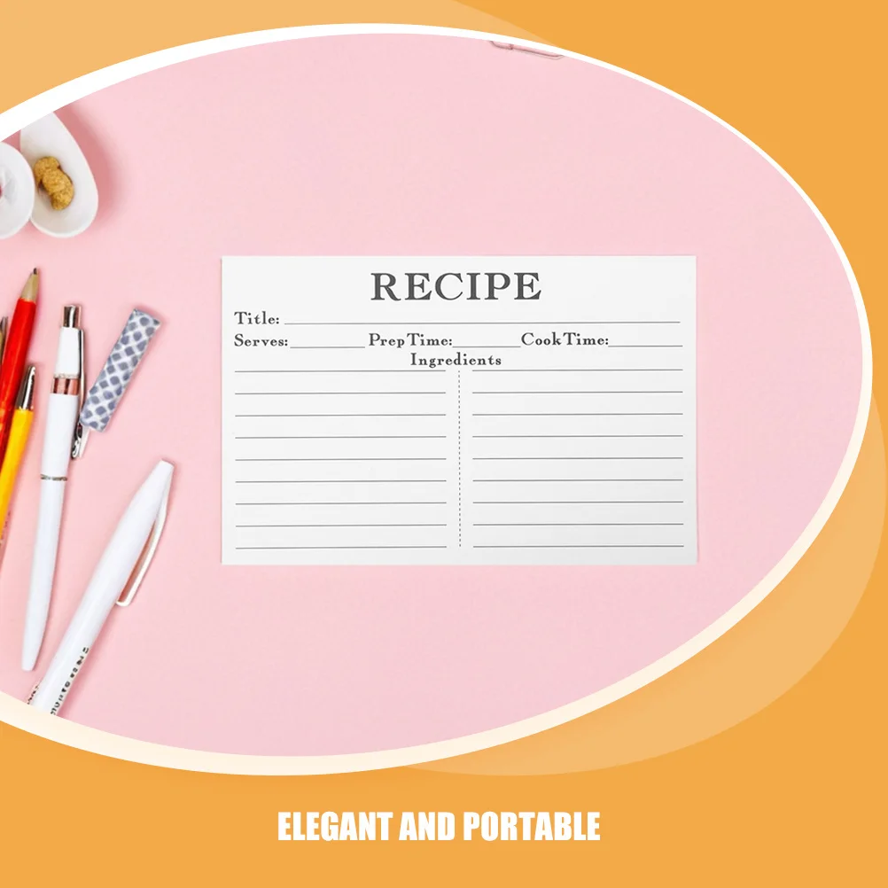 50 قطعة بطاقات وصفة فارغة لحفل الزفاف دش وصفات منظمة المحمولة أنيقة نمط الغذاء ملاحظة بطاقات ورقة وصفة ورقة