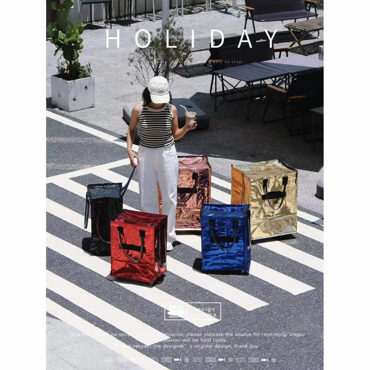 Quiet Wheel Boarding Bag Small Size 20 with Cover Handheld Foldable Camping Business Trip Carry-On Luggage PU Material