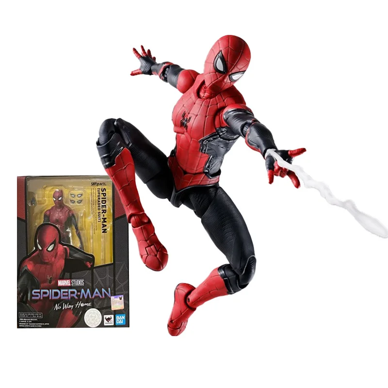 

Bandai Original Super Hero No Way Home Spider-Man Spiderman Action Anime Figure Toy Joint Movable Toys Gift 15cm For Children