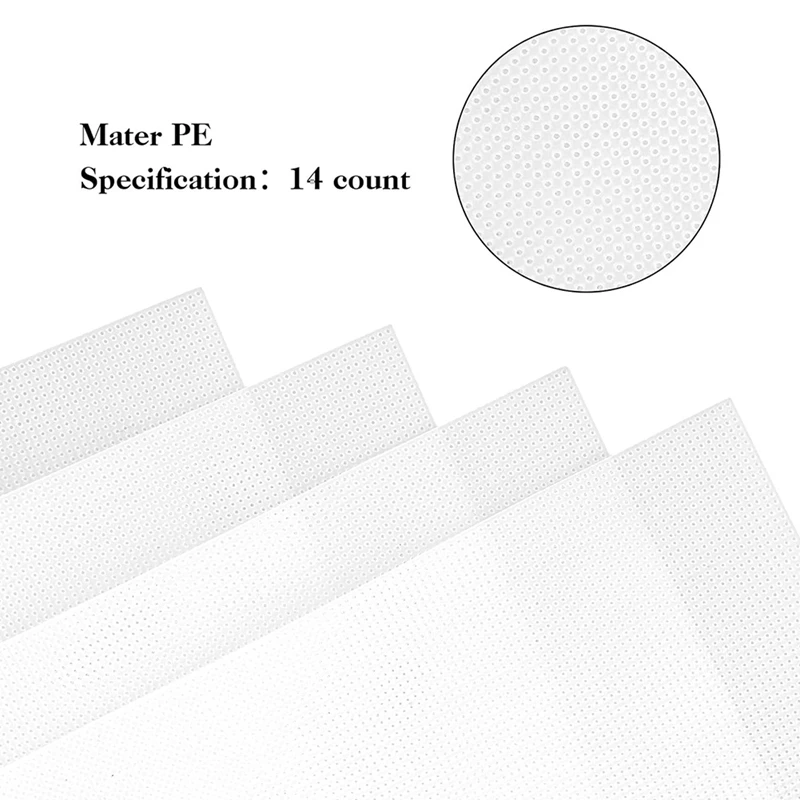 4 PCS 14 Count Plastic Mesh Canvas Sheets For Embroidery, White Plastic Needlepoint Canvas (8 X 11 Inches)