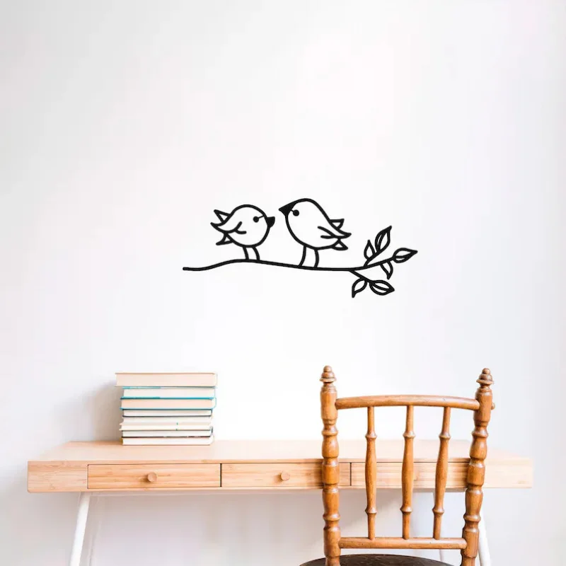 Wall Sculpture 1Pieces Metal bird perching on a branch wall decoration 1pc