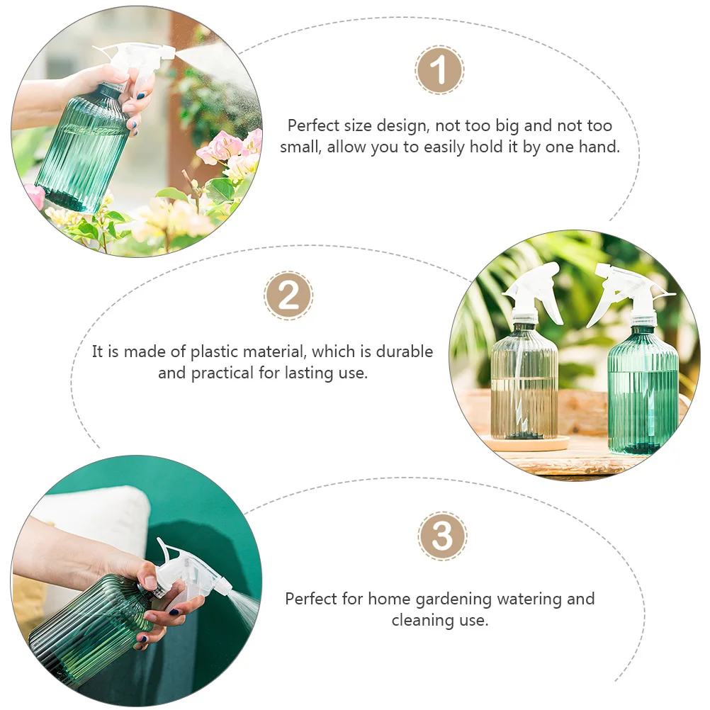 

2Pcs 500ml Multipurpose Plastic Spray Bottle Comfortable Grip Home Garden Watering Mister Spray Bottle