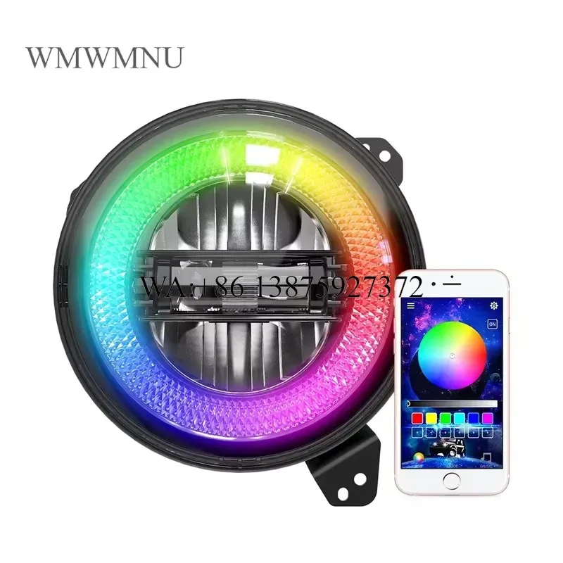 Wmwmnu 9 Inch Round LED Halo Headlight for JL 2018+ Gladiator 2020 Low Beam DRL Turn Signal Headlamp Car Lights