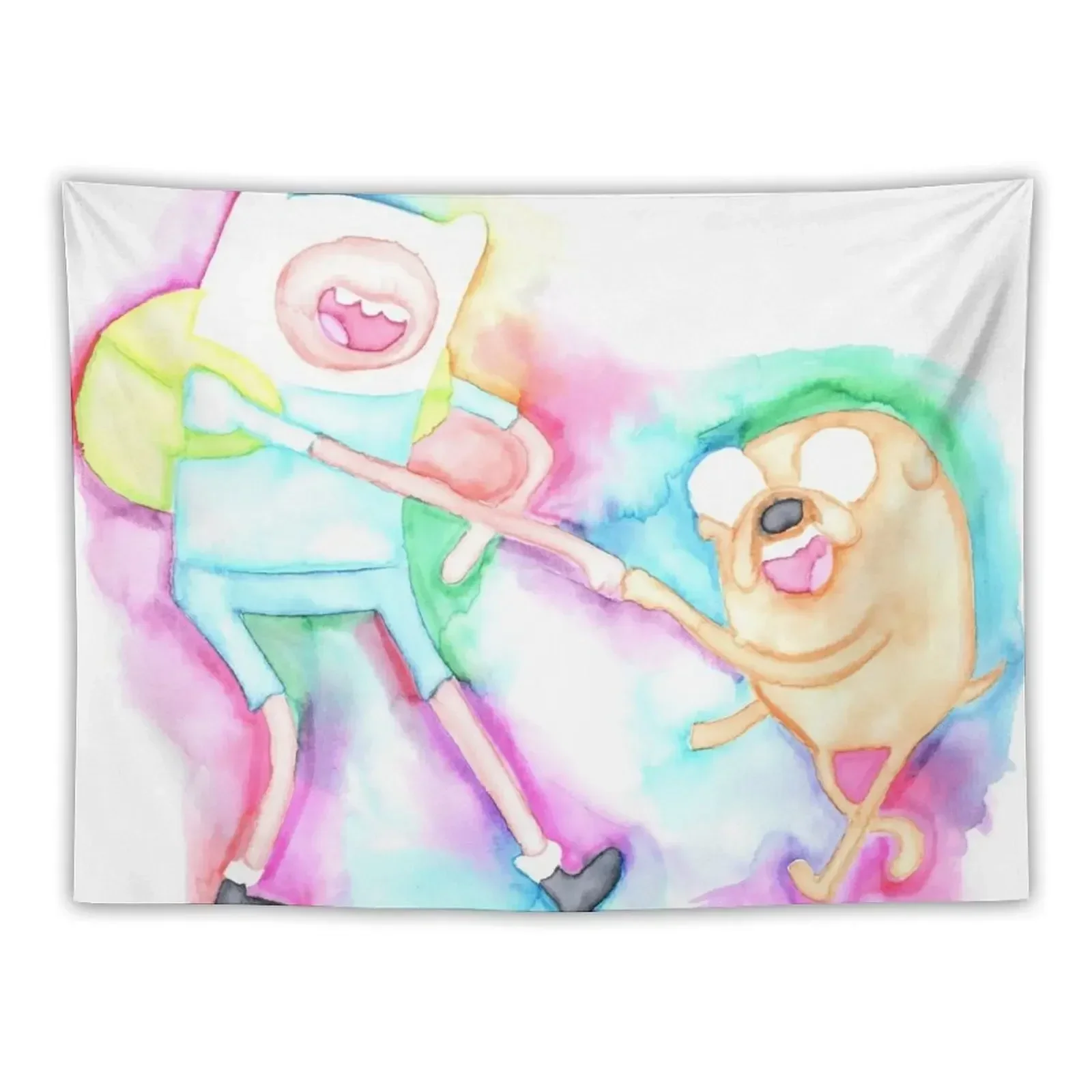 

Finn and Jake watercolor Tapestry Decor For Room Room Aesthetic Tapestry