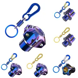 Universal Motocicleta Key Head Cover, CNC Modificado DIY Burnt Titanium Key Head, Hexágono Pentagonal Chaveiro, Racing Boat Keychain