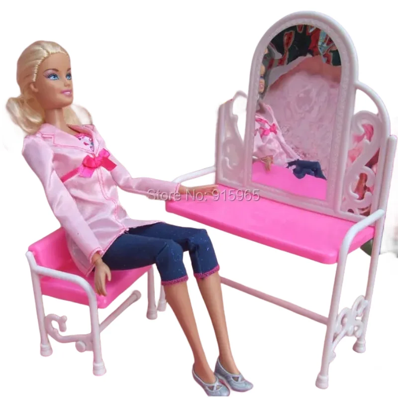 1 Sets Kids Play House Furniture Dressing Table Set for Barbie Doll Hous Furniture