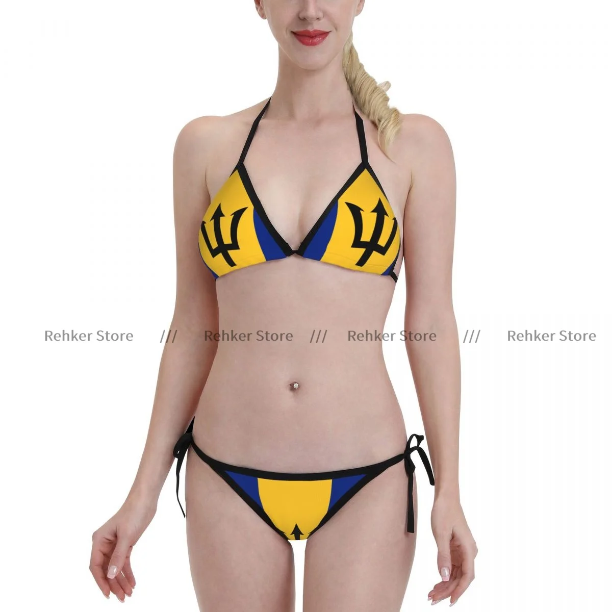 Sexy Bikini Vrouwen Badpak Tweedelige Badmode Barbados Vlag Badpak Strandkleding