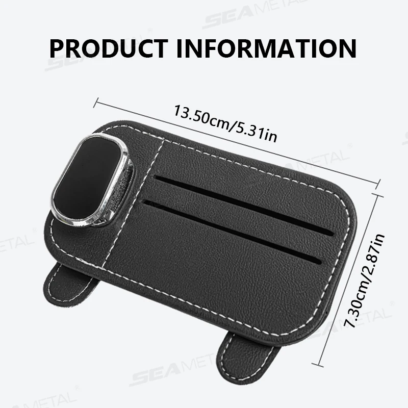 Occhiali da sole per auto in metallo marino porta carte di credito universale antigraffio per auto organizzatore per visiera parasole accessori per