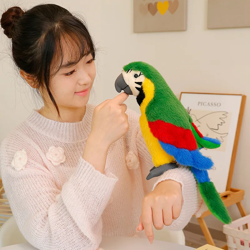 24CM Simulated Parrot Plush Toys Soft Stuffed Cartoon Animal Bird Doll Cute Parakeets Doll Appease Gifts