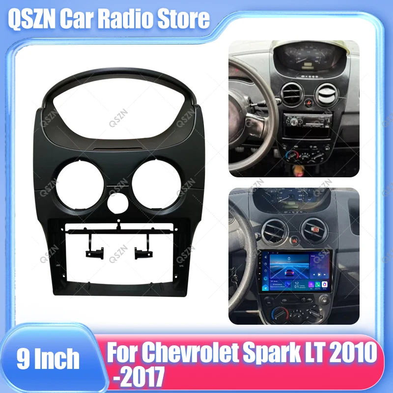 QSZN 9 Inch Car Dash Mount Installation Double Din DVD Frame Trim Kit Fascia Panel for Chevrolet Spark LT 2010 - 2017