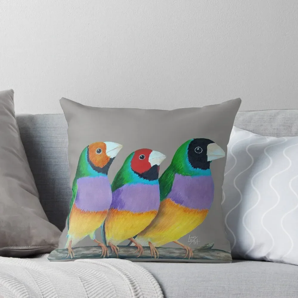 Gouldian Finches Throw Pillow Sitting Cushion Pillow Case Christmas Throw Pillow Covers Custom Cushion Photo