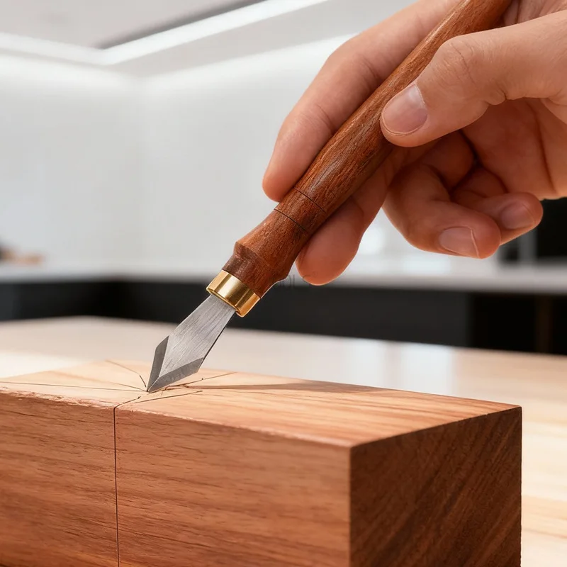 Drawing Knife Hand Marking Suanzhimu Handle High Carbon Steel Blade Wood Carving Tool Woodworking Double Edged Carving Tools