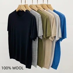 100 wool summer short sleeve fashion t shirt men top mens tshirt tee black tops shirts tshirt clothing vintage luxury tops man