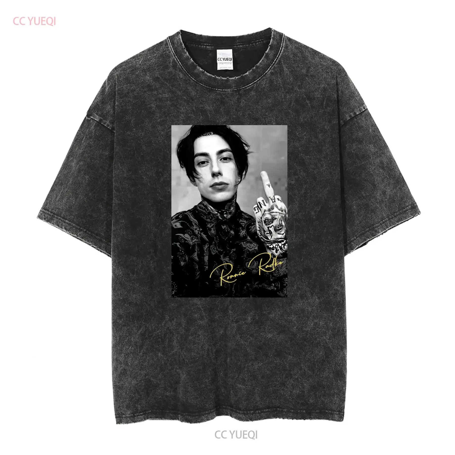 Ronnie Radke poster signed black T shirt short sleeve All sizes 1PT1851 long or sleeves vintage Washed graphic Stylish