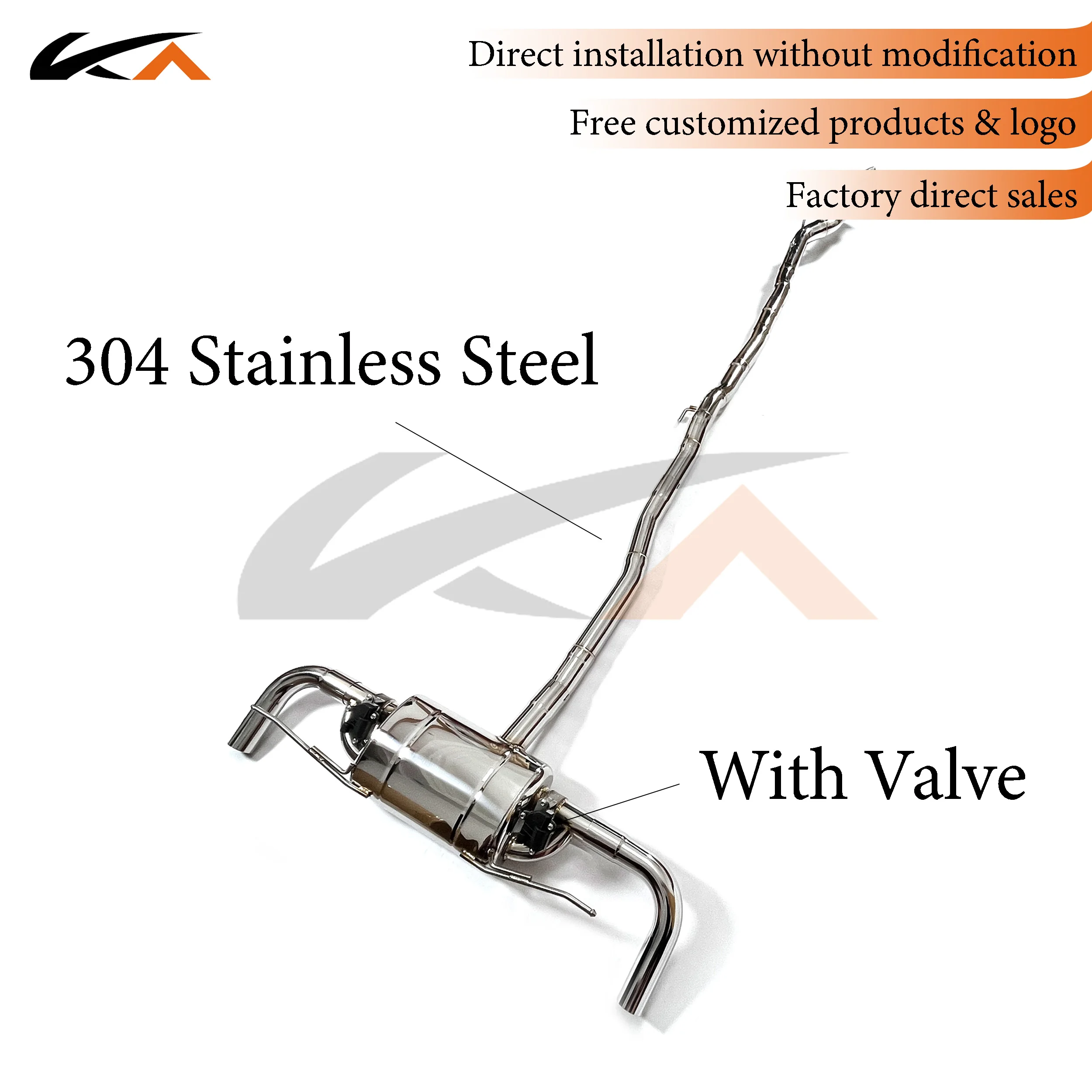 

KA Tuning Exhaust Stainless Catback For Mercedes-Benz A250 W177 2.0T Rear Section Performance With Muffler And Valve