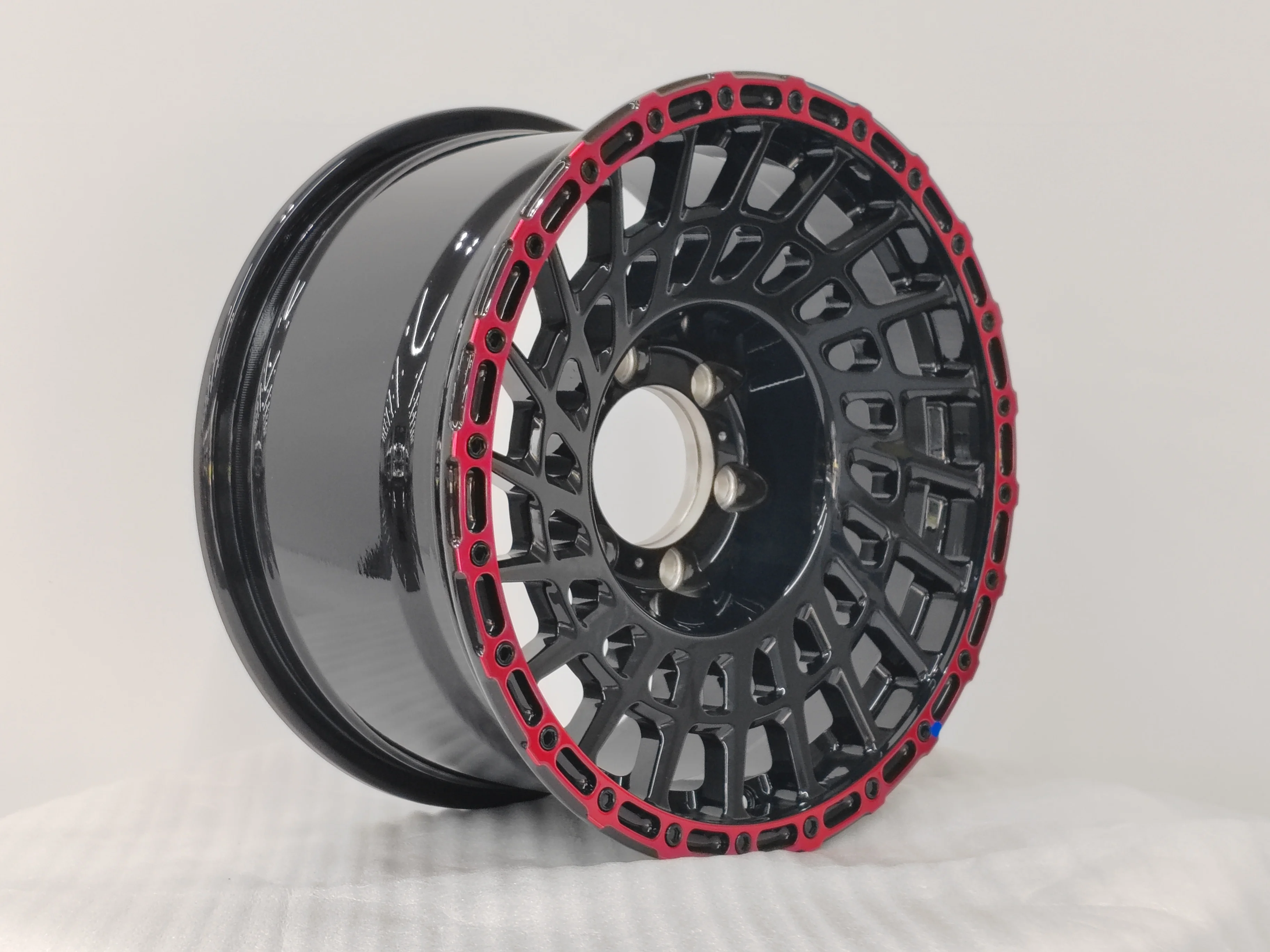 Custom Forged Aluminium Alloy Wheels Rims For Passenger Sports Car 4*4 Off Road With Decorated Beadlock Ring Deep Concave
