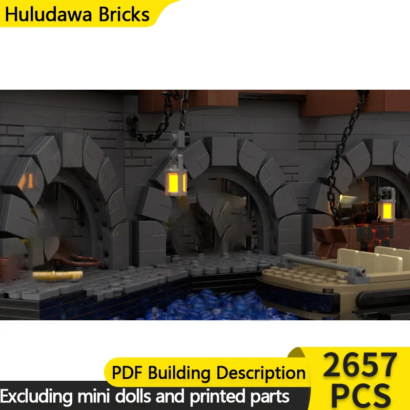 

Модель City Street View MOC, строительные кирпичи, пиратская тюремная сцена, модульная технология, детские праздничные подарки, сборные игрушки, костюм