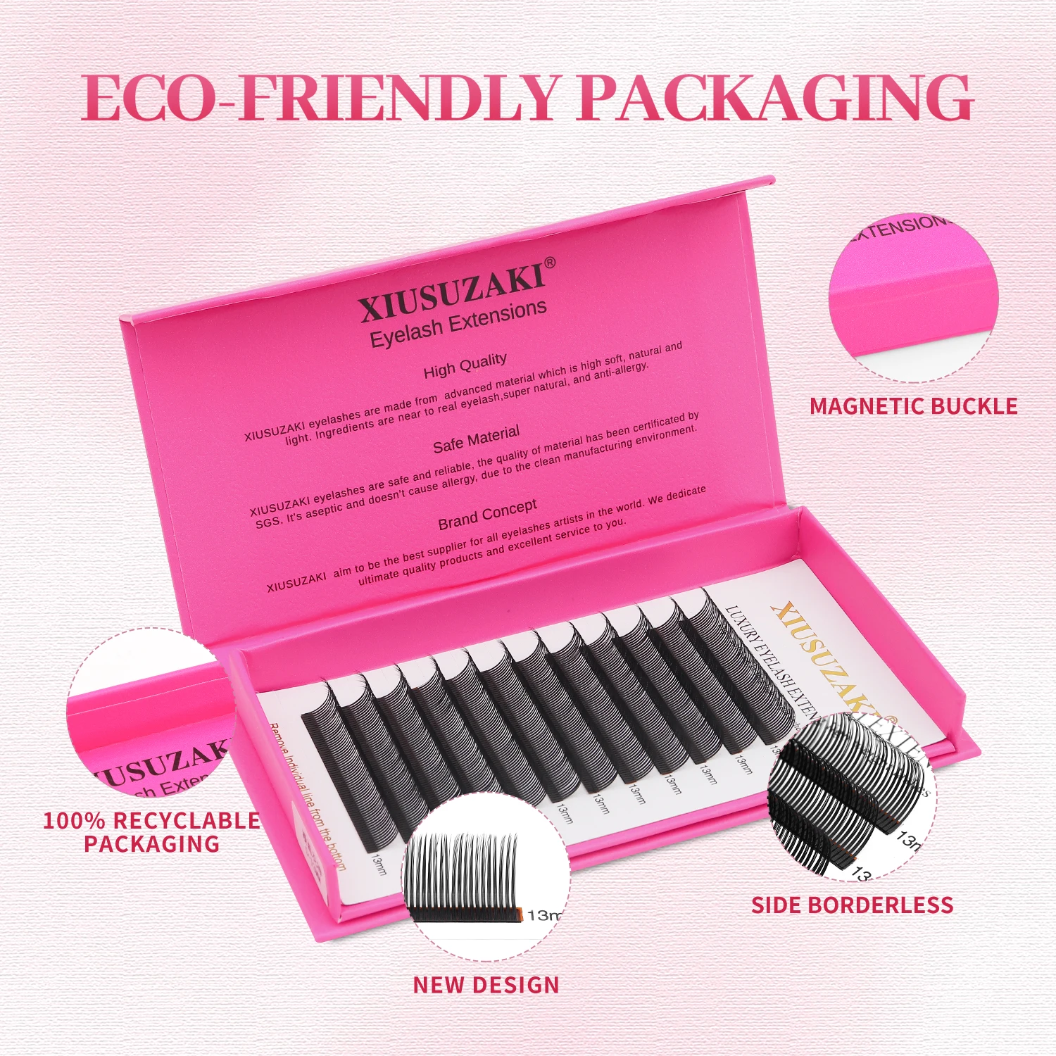 XIUSUZAKI 5D Flower Fairy Flora Lashes Cluster Classic Individual False Lashes Professional Matte Black 5D Eyelashes Extensions