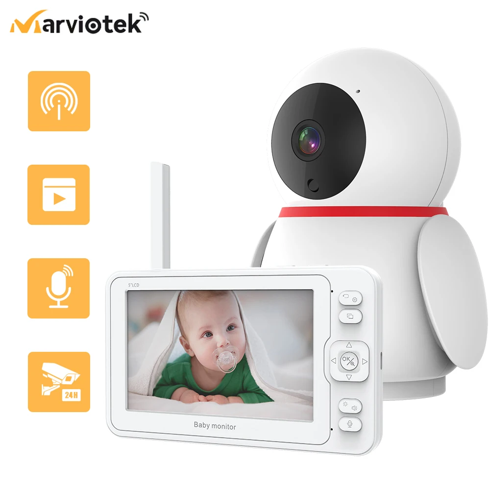 

1080P Electronic Baby Monitor 5 Inch with Night Vision PTZ Camera 1080P Wireless Plug Tark Video Surveillance camera Baby phone