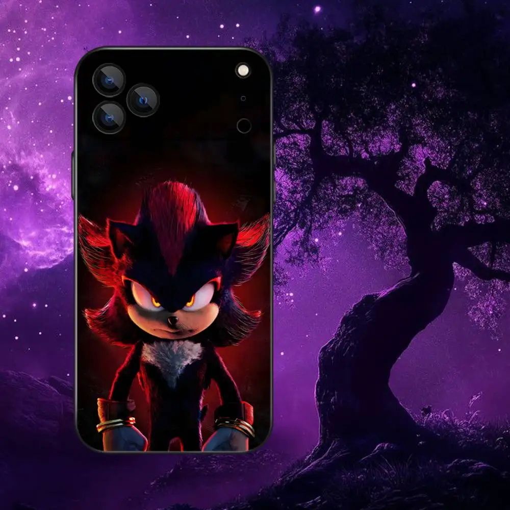 Shadow The H-Hedgehog  Phone Case For iPhone 17,16,15,14,13,12,Pro,Max,Plus,E,SE4,Air,Mini Black Soft Box