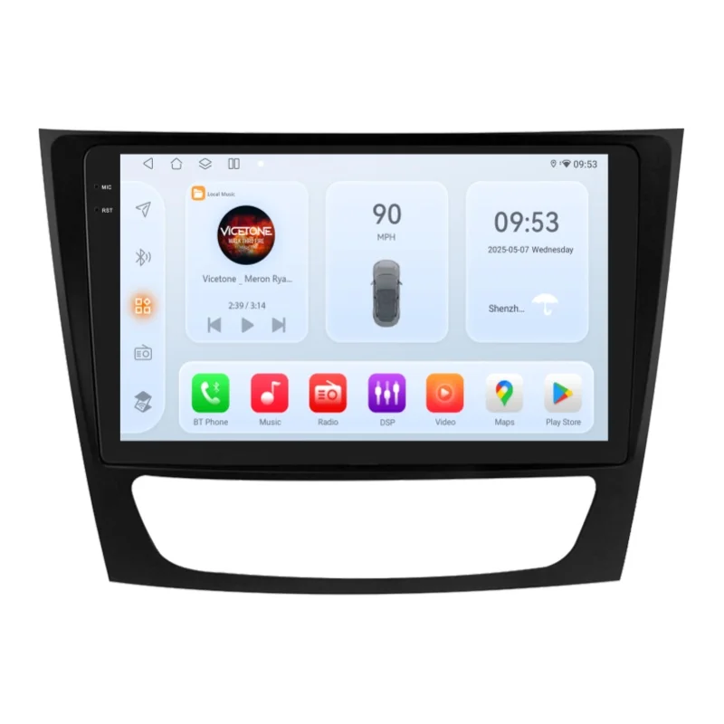 OSSURET Schnelle Lieferung 2 Din 9 Zoll Android 14 Autoradio Multimedia-Player für Mercedes-Benz E-Klasse W211 2002-2009 W219 2001-2011 W463 2001-2008 W209 2005-2006 Kabelloses Carplay Android Auto