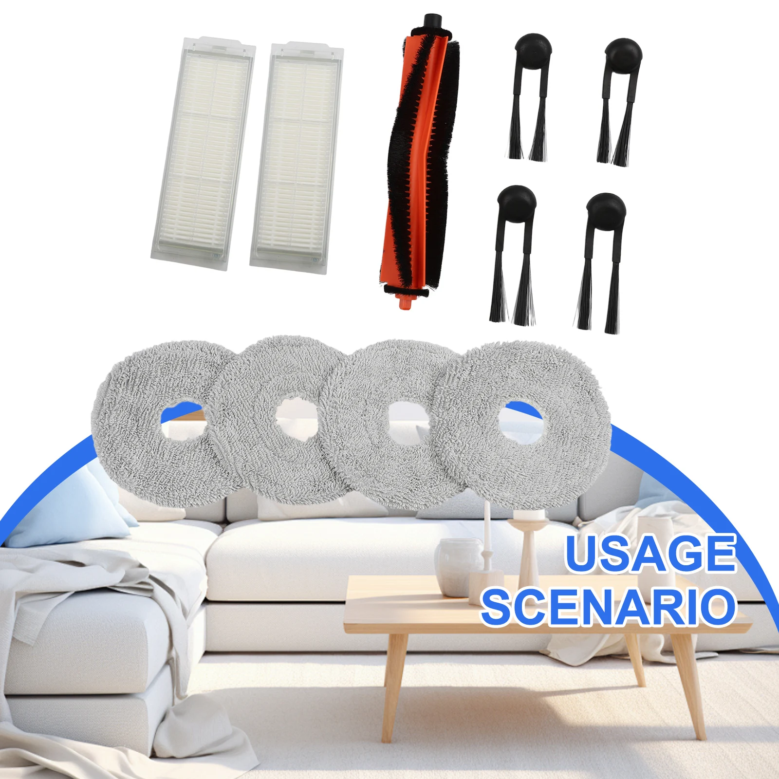 Comprehensive for Cleaning Kit for Xiaomi for s40 for Pro Robot Vacuum with Main Brush Side Brush Filter and Mop Cloth for