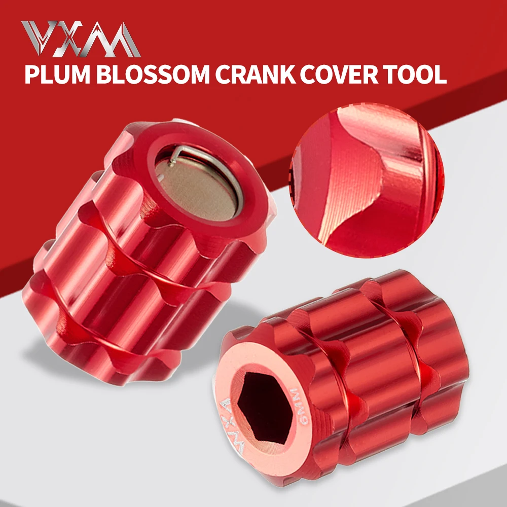 

VXM-Integrated Hollow Plum Blossom Crank Cover Disassembly Tool, Mountain Road Bike, Aluminum Alloy Tooth Wrench Accessory