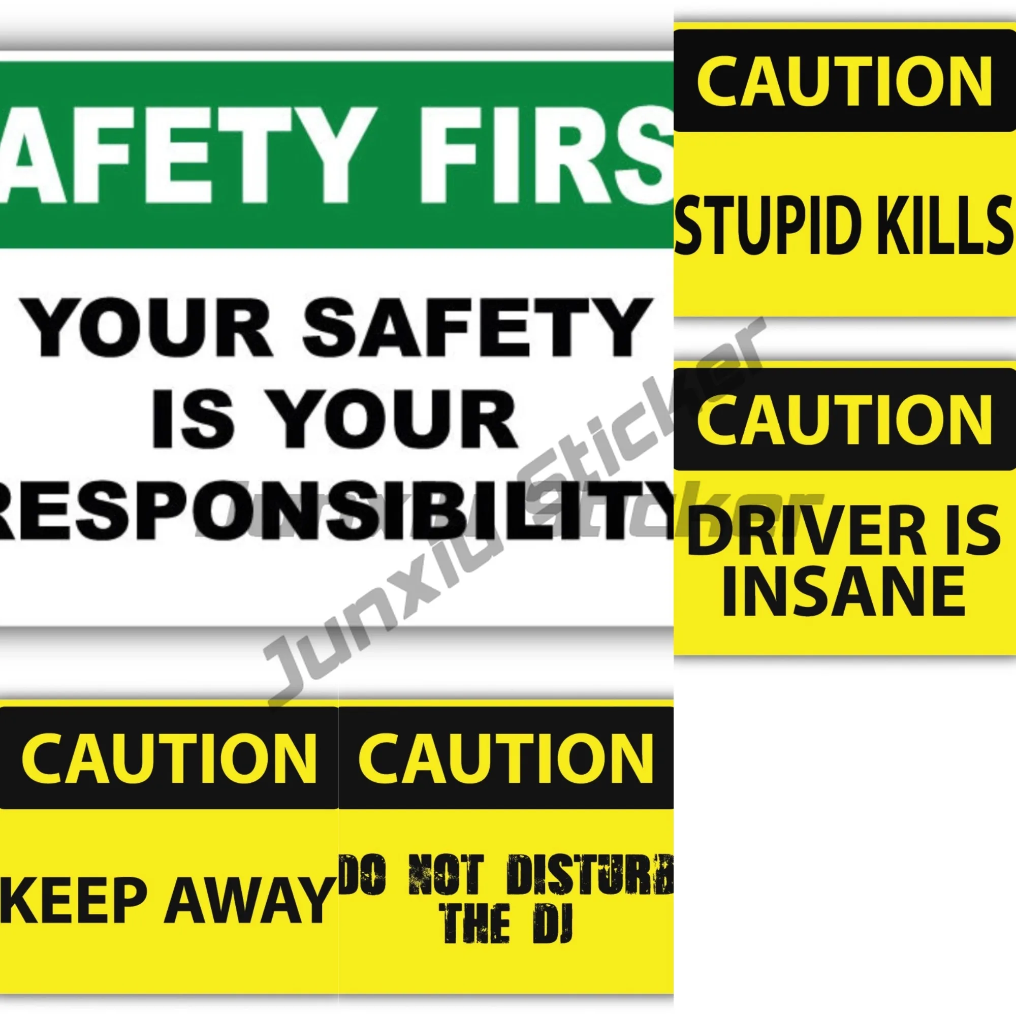 Fashion Personality Safety First Warning Stay Away From Signs Responsibility Car Motorcycle Bumper Stickers Decals