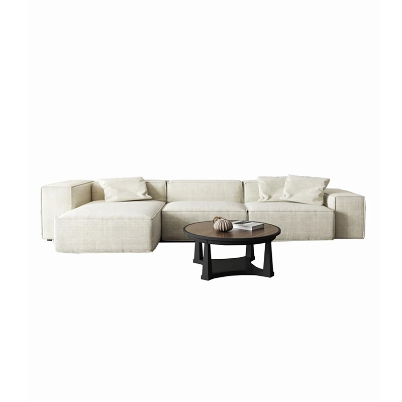 

Living room simple fabric sofa double-sided sitting tofu block square cotton and linen large apartment combination corner latex