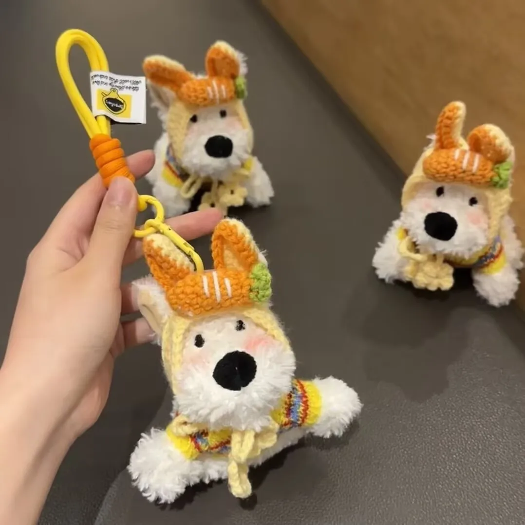 Hot Sale Cute Highland Plush Pendant Bag Charm, Cartoon Scruffy Dog Fluffy Doll Keychain, hanging decoration
