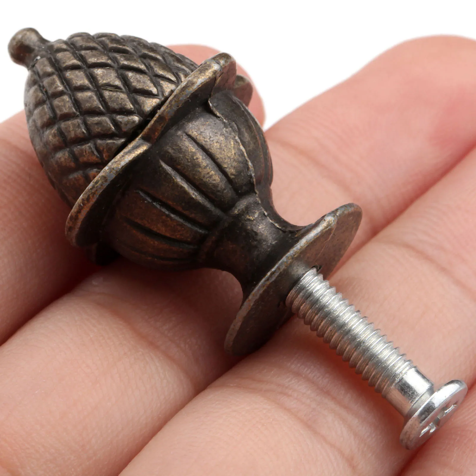 5pcs Metal Handle Pull Knob 30*23mm Antique Bronze Single Hole screw Drawer Cabinet Dresser Cupboard Wardrobe Furniture Hardware