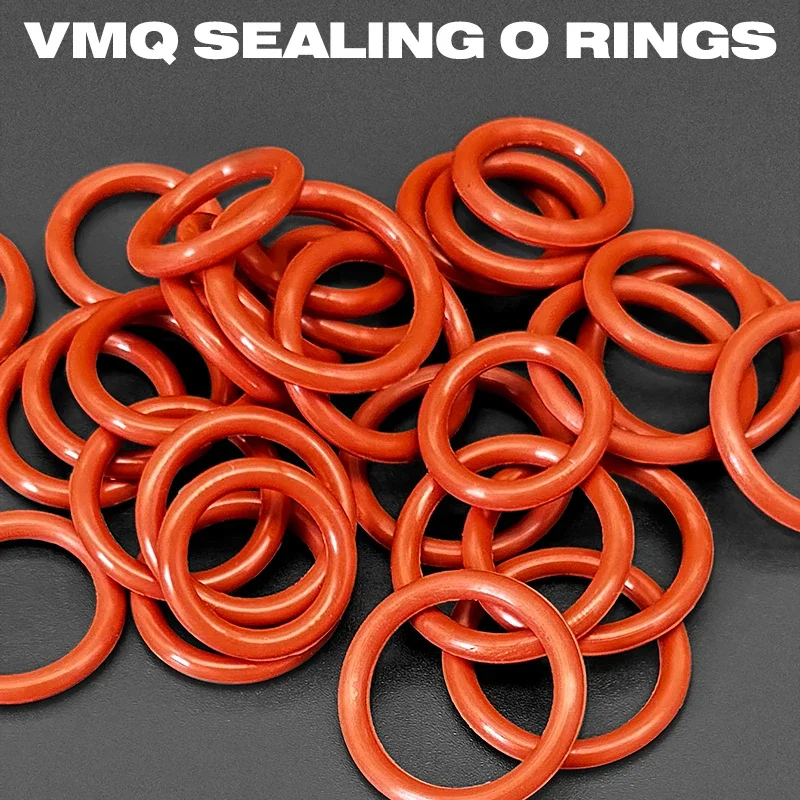 Rotes Silikon-O-Ring-Set in Box, Dicke 1,9mm 2,4mm, Außendurchmesser 6-20mm, Ölbeständige Hochtemperaturdichtungen für Armaturen, Ventile & Geräte-Reparatur