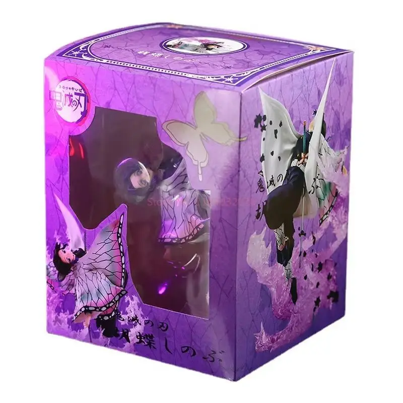 Figurka Demon Slayer Kochou Shinobu 20cm - Model Anime, Statuetka - Taniec Motyla, Dekoracja na Biurko, Kolekcjonerski Ornament dla Chłopców