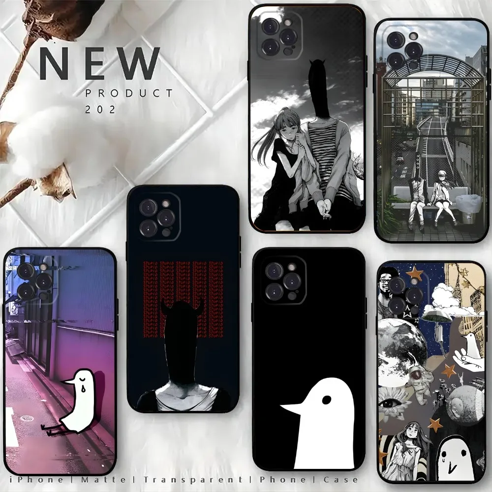 G-Goodnight P-Punpun Phone Case For iPhone15,14,13,12 Mini 11 Pro XR,X,XS,MAX 6S,7,8 Plus Silicone Cover Soft Black