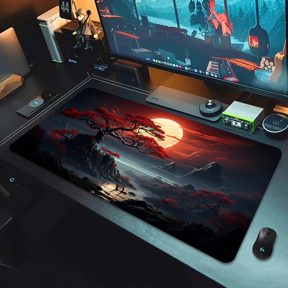 Anime Fantasy Landscape Mouse Pad Large Gaming Accessories Mouse Mat Keyboard Mat Desk Pad PC Computer Mousepad Gamer Mausepad